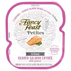 Fancy Feast Cat Food, in Gravy, Seared Salmon Entree with Spinach