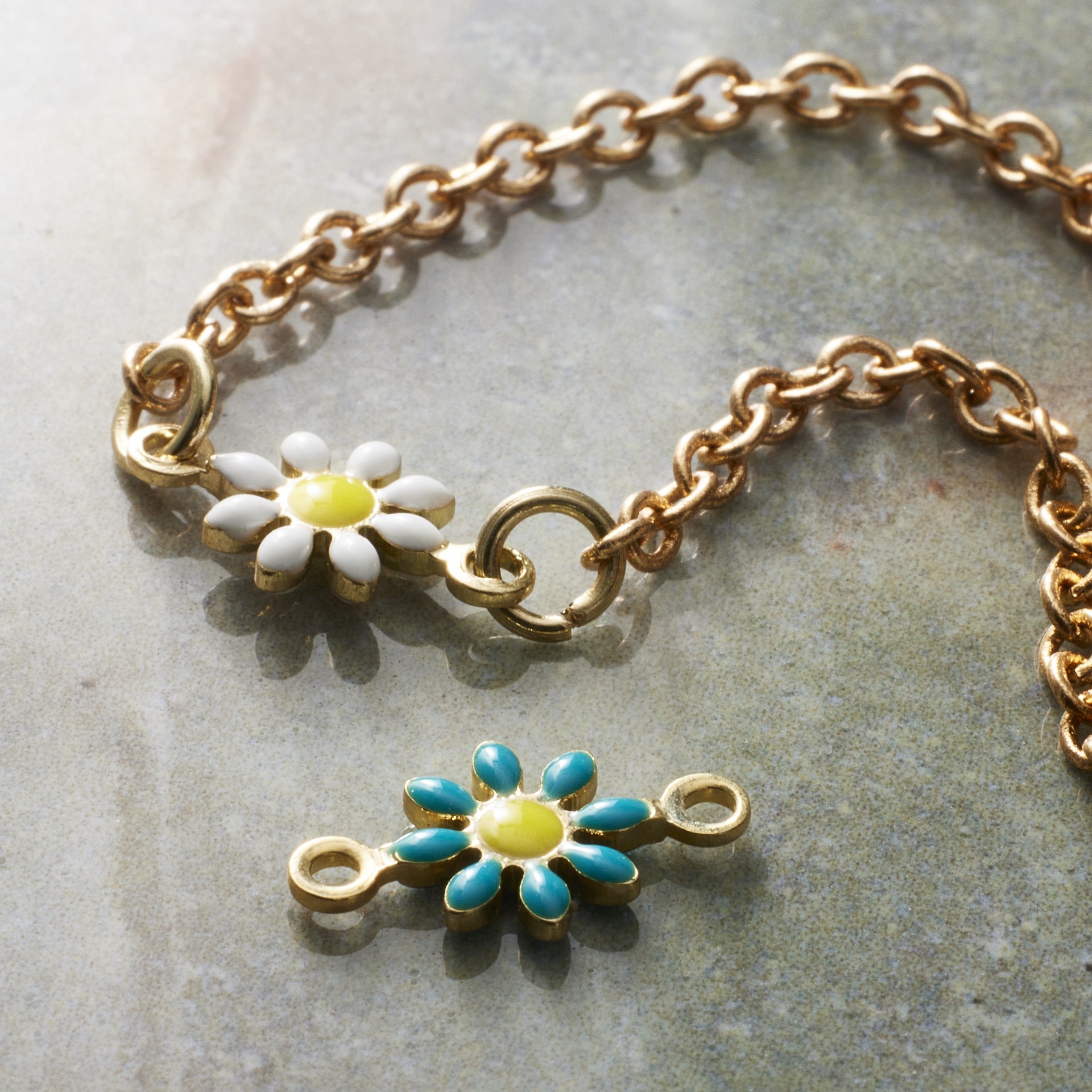 slide 3 of 3, 12mm Flower Gold Connectors, 2ct. By Bead Landing, 12mm