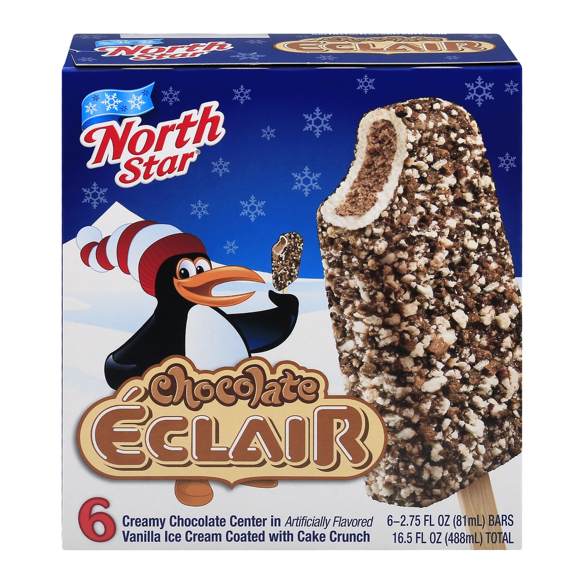 slide 1 of 1, North Star Chocolate Eclair Bars, 6 ct