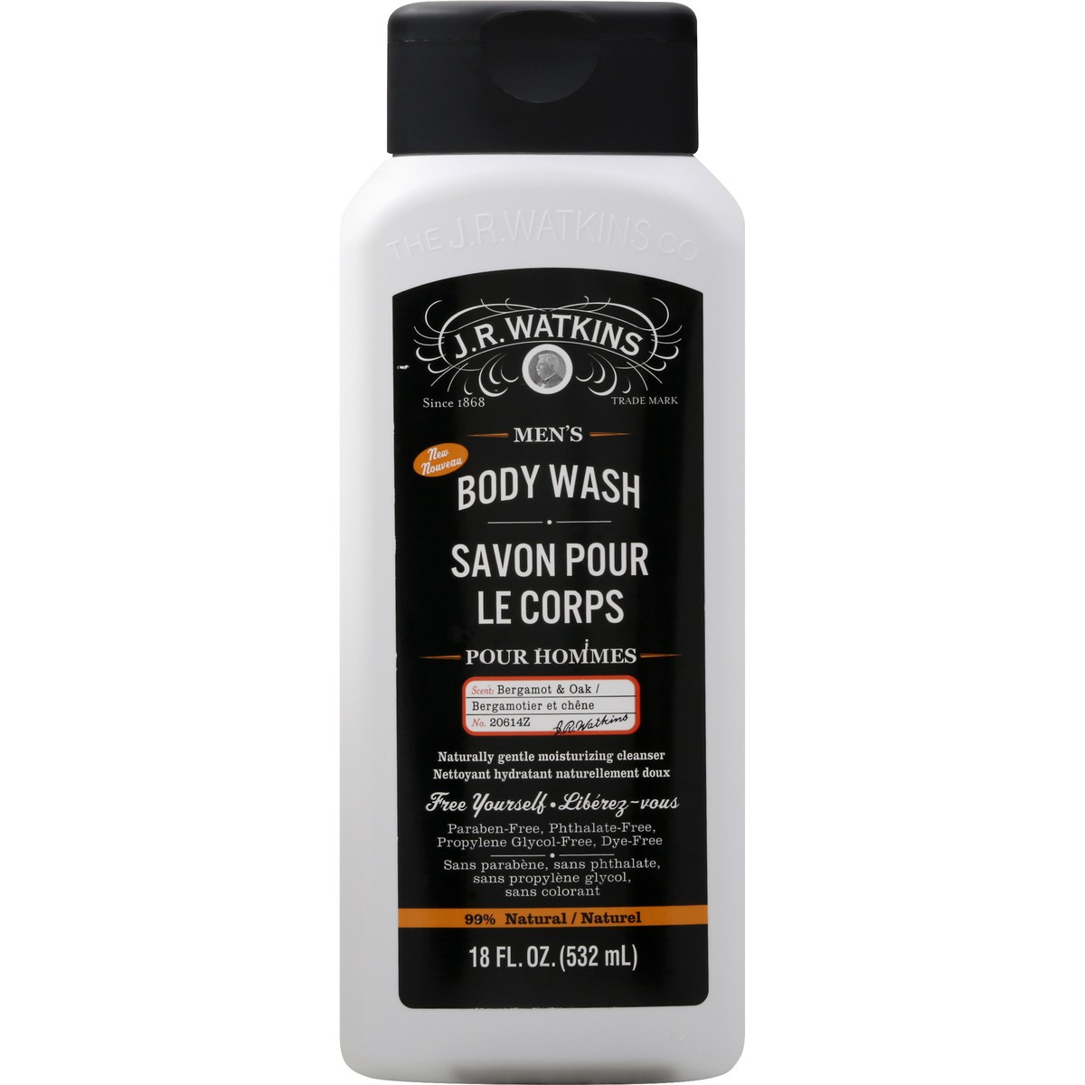 slide 5 of 6, J.R. Watkins Body Wash, Bergamot & Oak, Men's, 1 ct