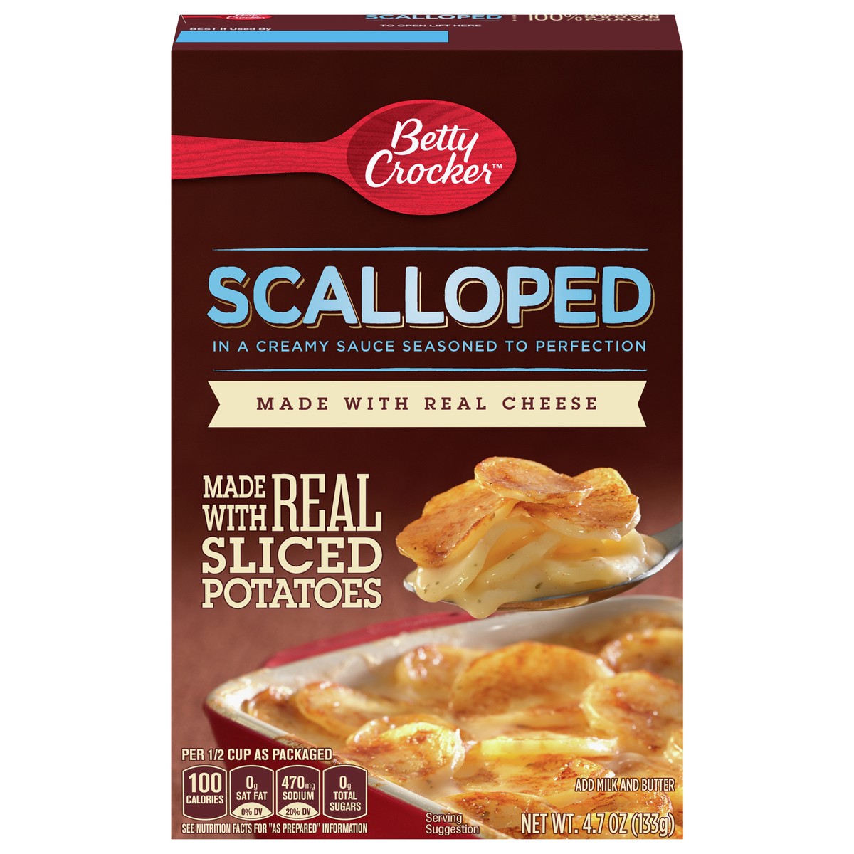 slide 1 of 9, Betty Crocker Scalloped Potatoes, Made with Real Cheese, 4.7 oz, 4.7 oz