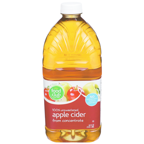 slide 1 of 1, Food Club 100% Unsweetened Apple Cider From Concentrate, 64 fl oz