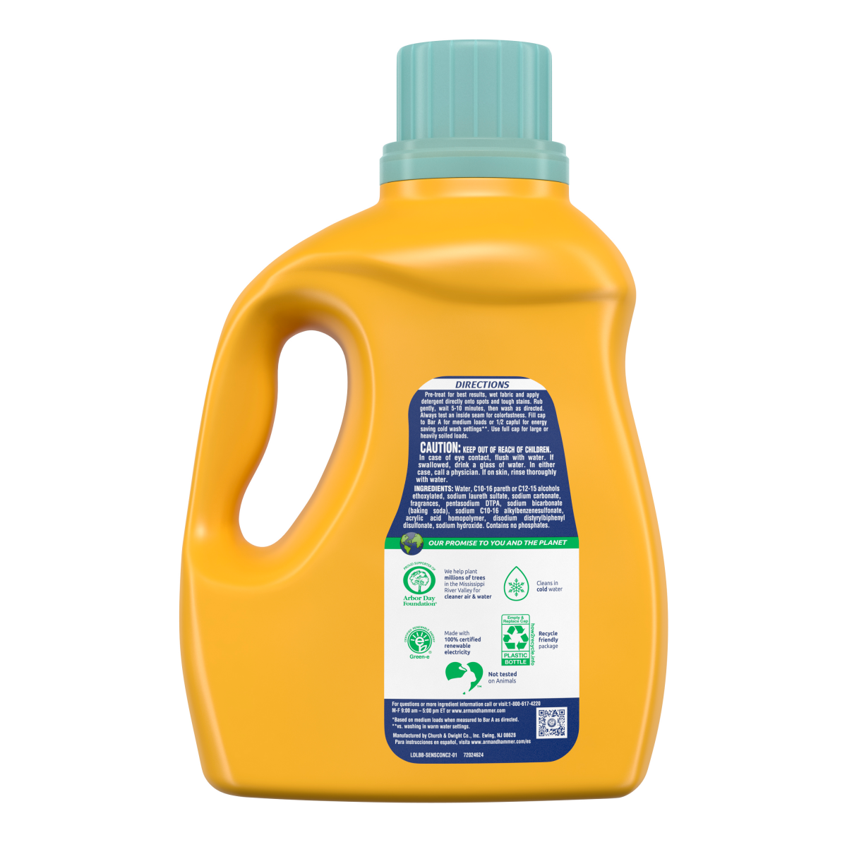 slide 2 of 2, ARM & HAMMER Sensitive Skin Liquid Laundry Detergent, Fresh Scent, 105 fl oz, 105 Loads, 105 fl oz