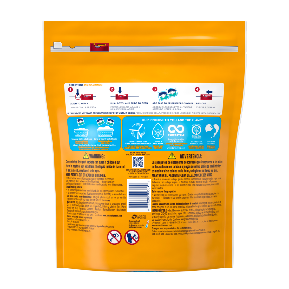 slide 2 of 5, ARM & HAMMER Clean Burst 5-in-1 Laundry Detergent Power Paks, Powerfully Clean, Clean Burst Scent, 42 Count, 42 ct