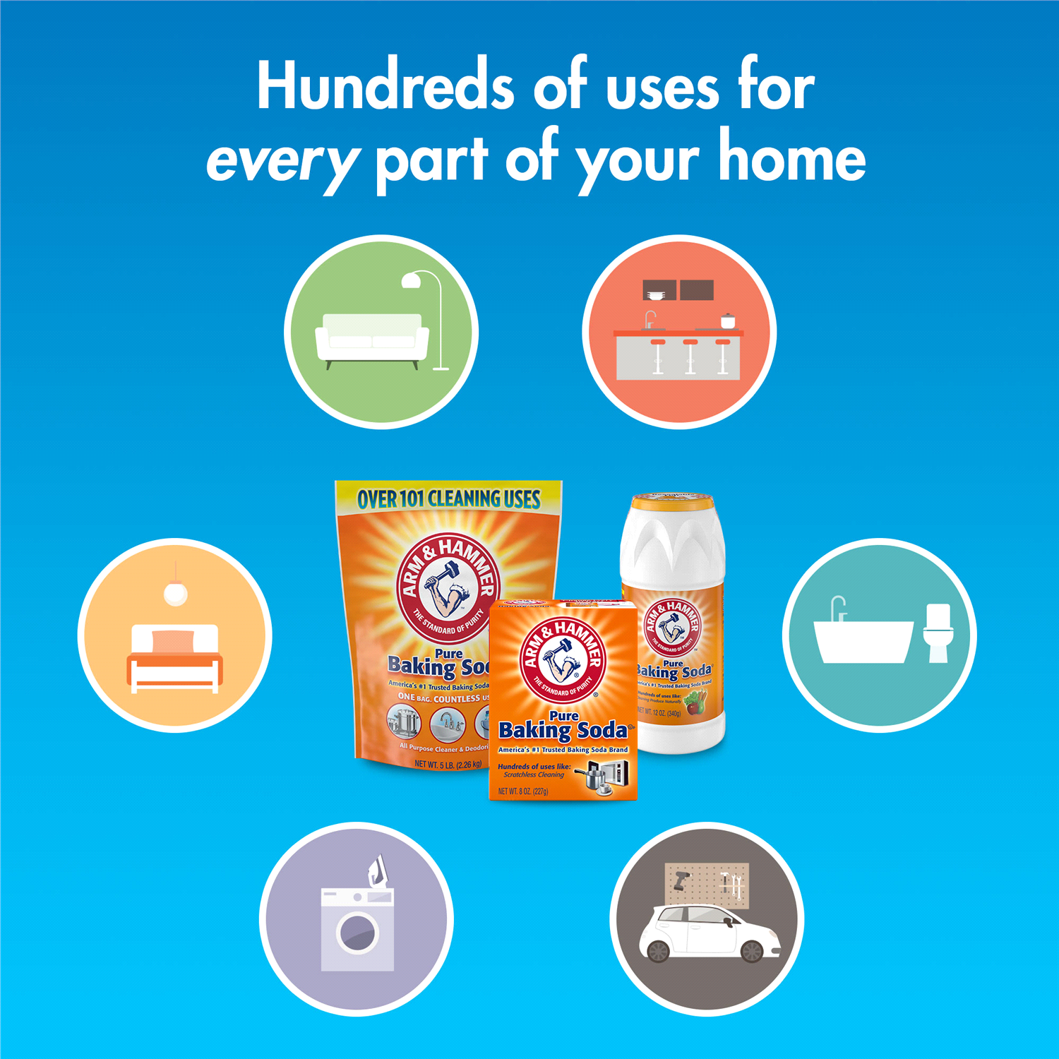 slide 2 of 4, ARM & HAMMER Pure Baking Soda, For Baking, Cleaning & Deodorizing, 1 lb Box, 16 oz