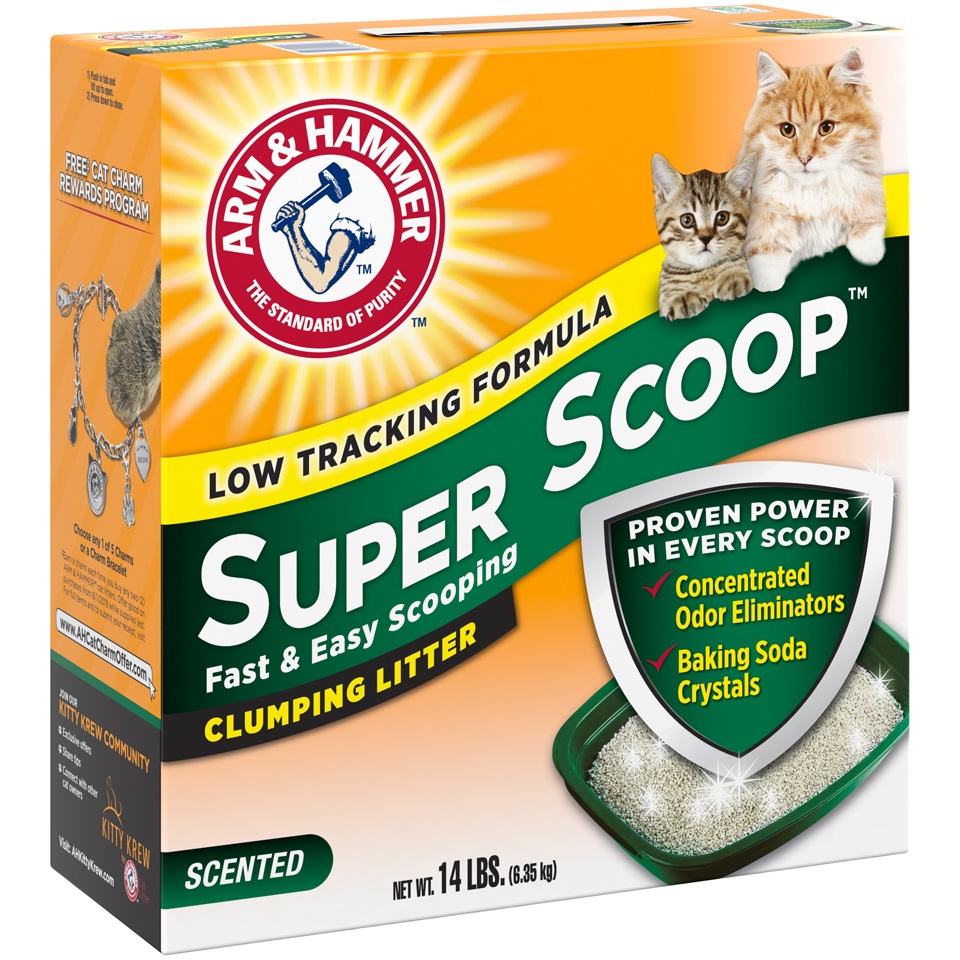 slide 3 of 3, ARM & HAMMER Spring Scent Cat Litter, 14 lb