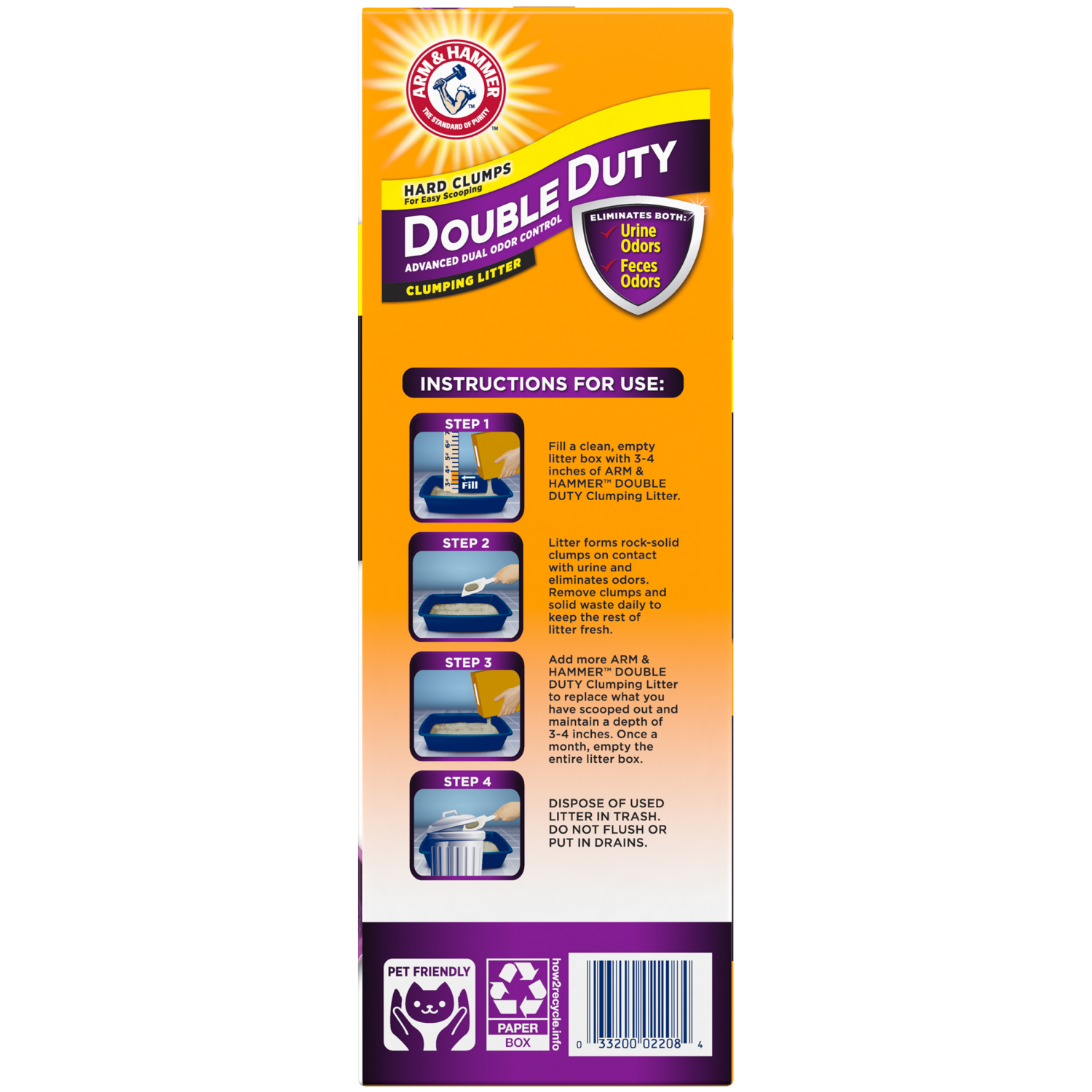 slide 4 of 4, ARM & HAMMER Double Duty Clumping Litter, 20 lb, 20 lb