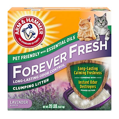 slide 1 of 1, ARM & HAMMER Forever Fresh Lavender Scent Clumping Cat Litter, 20 lb