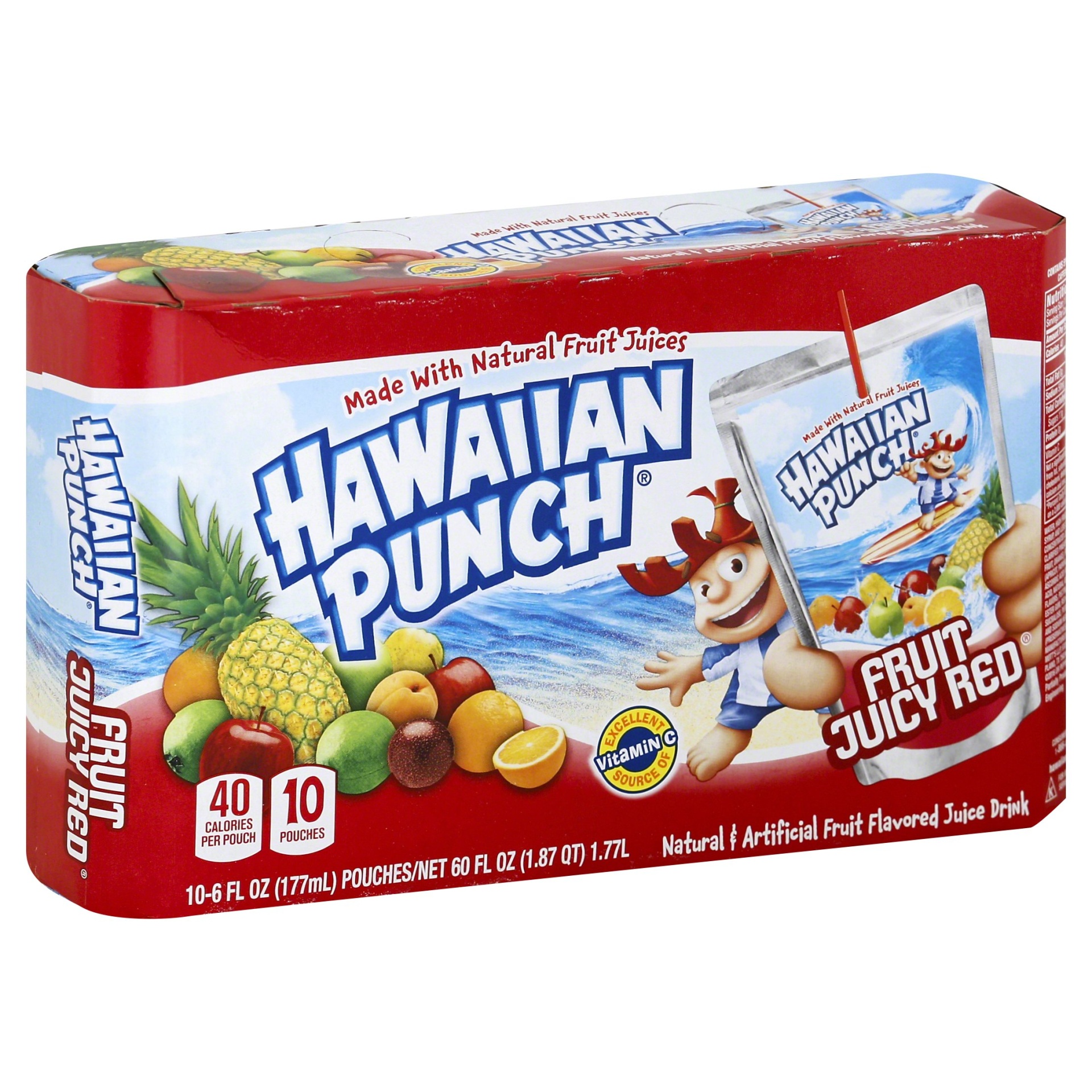 slide 1 of 2, Hawaiian Punch Fruit Juicy Red Juice Drink, 10 ct; 6 fl oz
