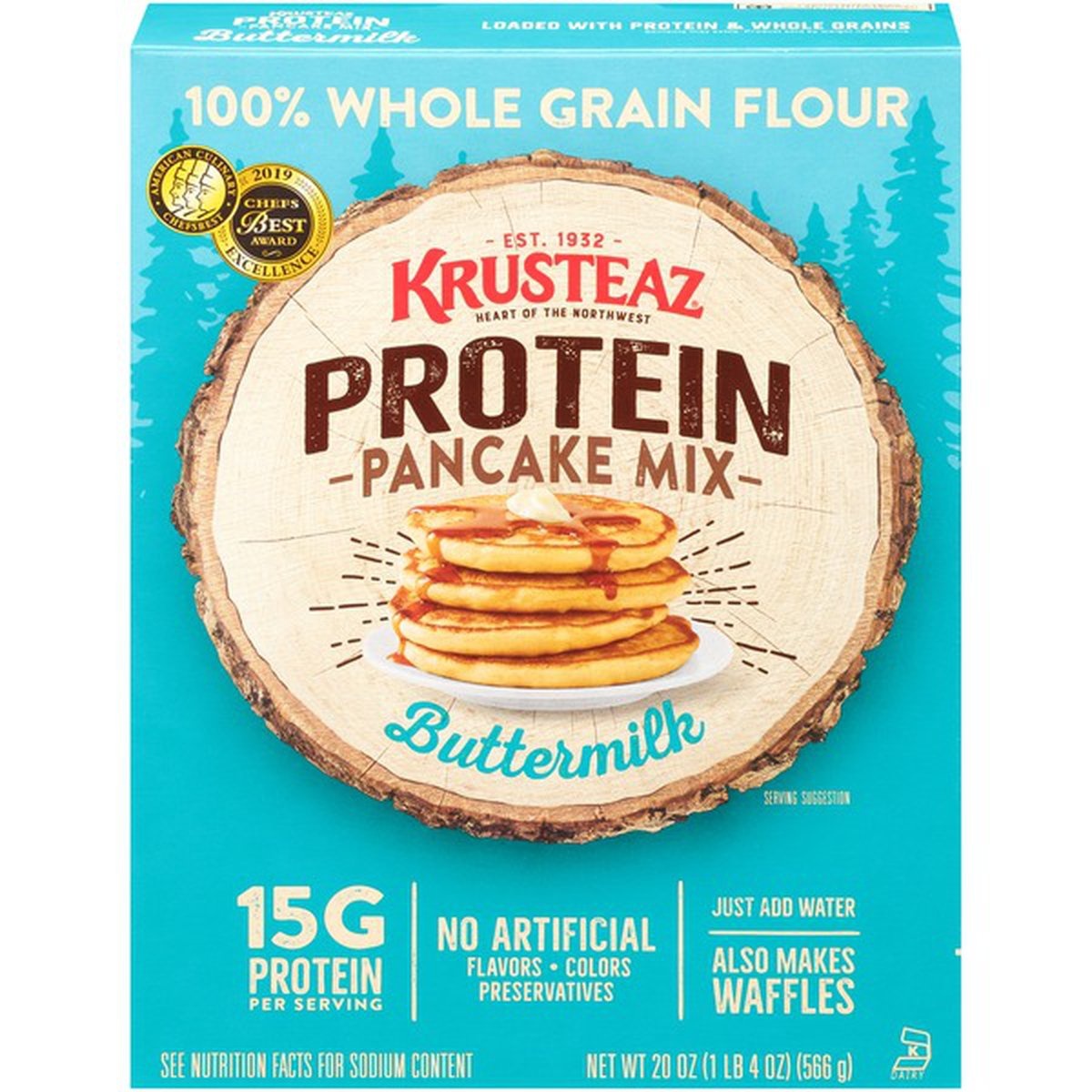 slide 1 of 1, Krusteaz Buttermilk Protein Pancake Mix, 20 oz