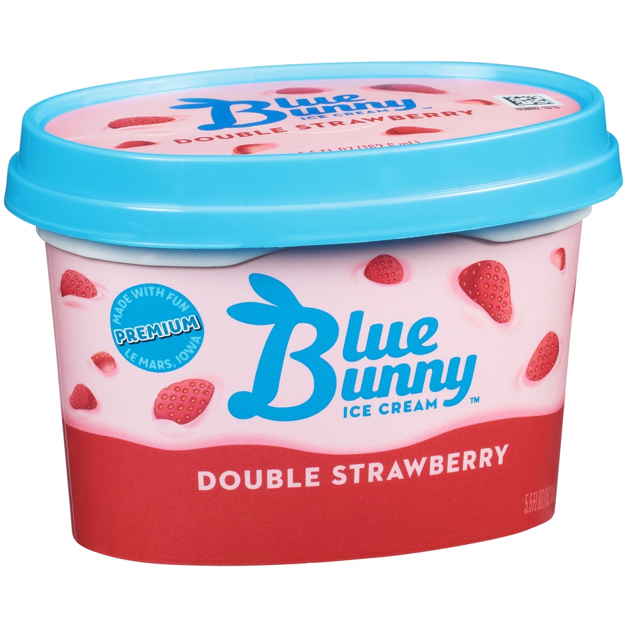 slide 2 of 8, Blue Bunny Ice Cream - Double Strawberry, 5.5 fl oz