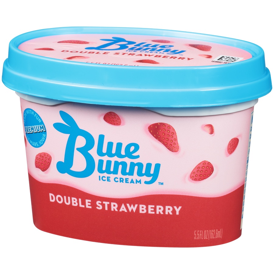 slide 3 of 8, Blue Bunny Ice Cream - Double Strawberry, 5.5 fl oz