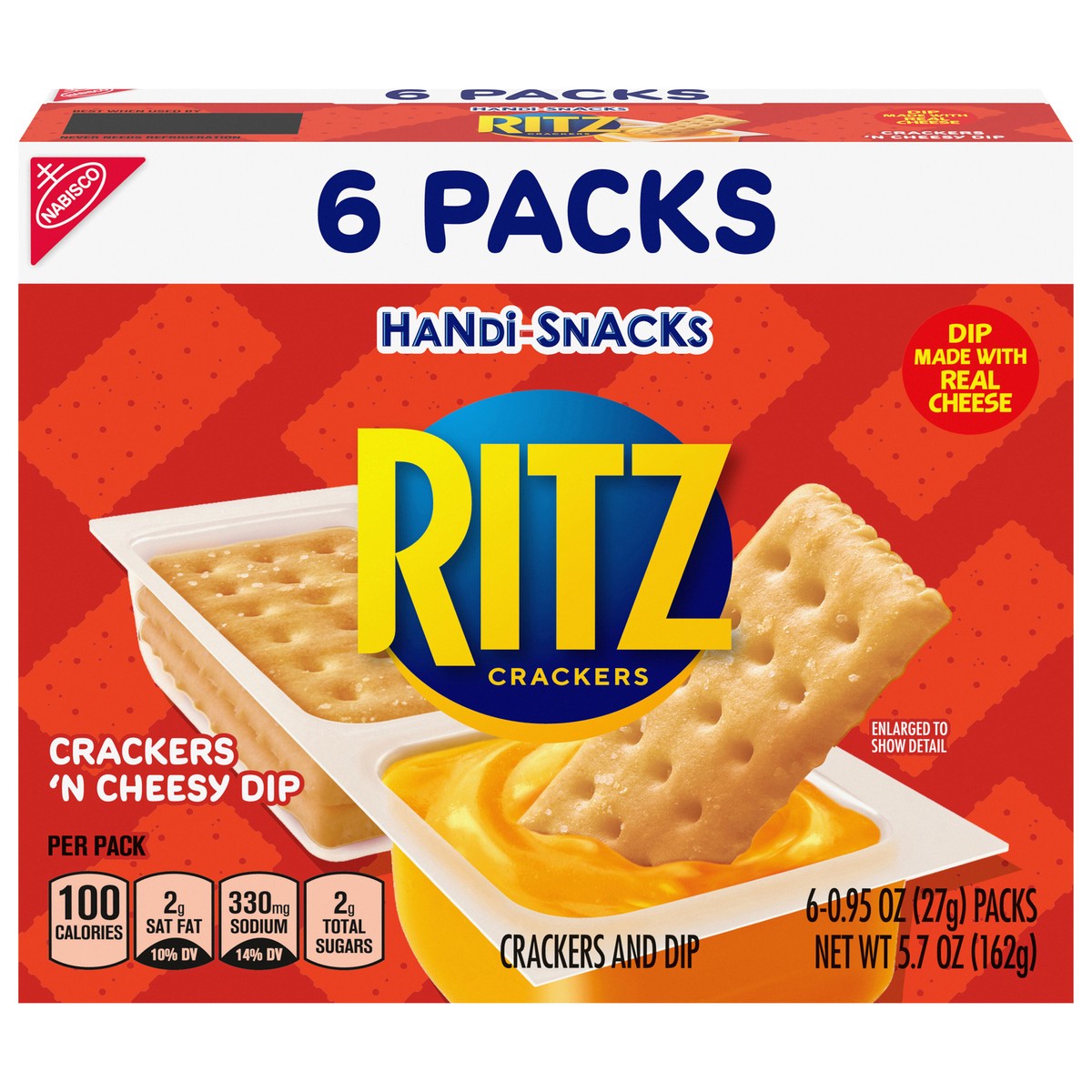 slide 1 of 9, Handi-Snacks RITZ Crackers ''N Cheesy Dip Snack Packs, 6 Snack Packs, 6 ct