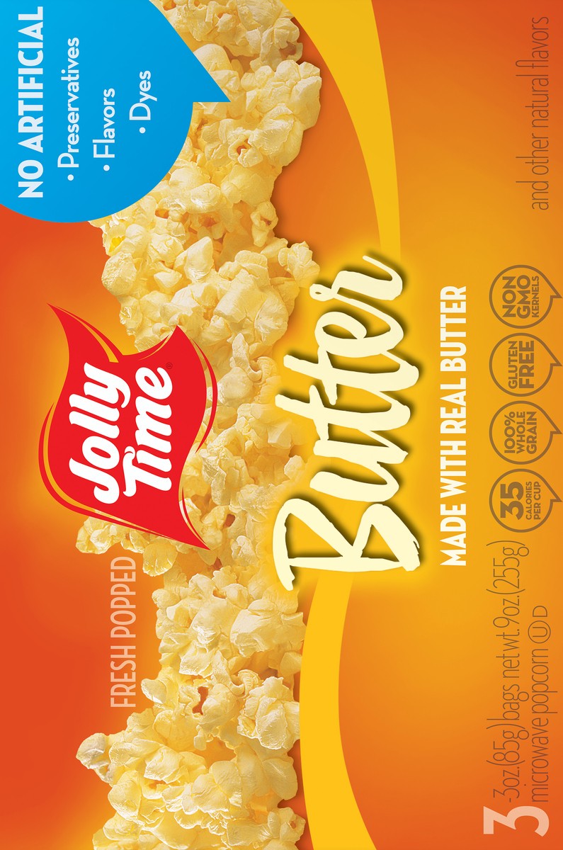 slide 3 of 11, Jolly Time Butter Microwave Popcorn, 10.5 oz