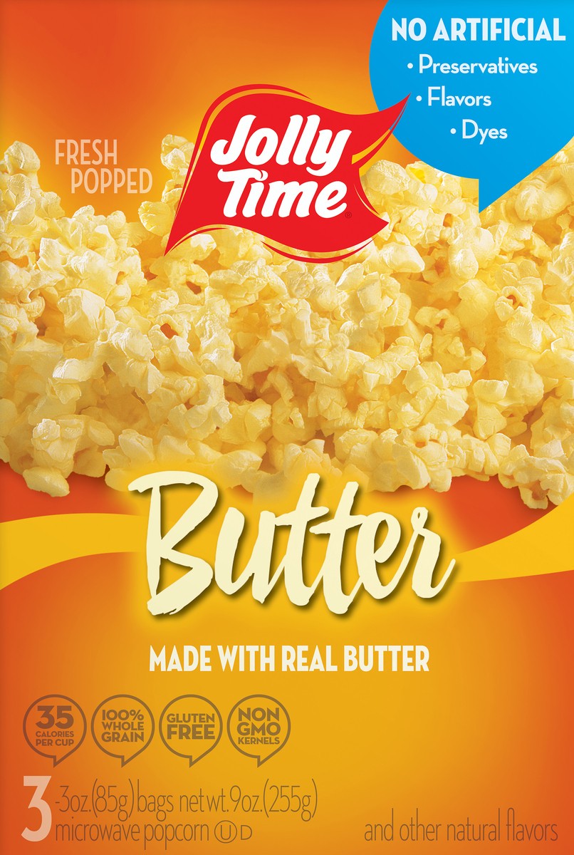 slide 6 of 11, Jolly Time Butter Microwave Popcorn, 10.5 oz