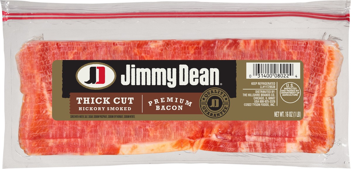 slide 2 of 4, Jimmy Dean Premium Hickory Smoked Thick Cut Bacon, 16 oz, 453.59 g