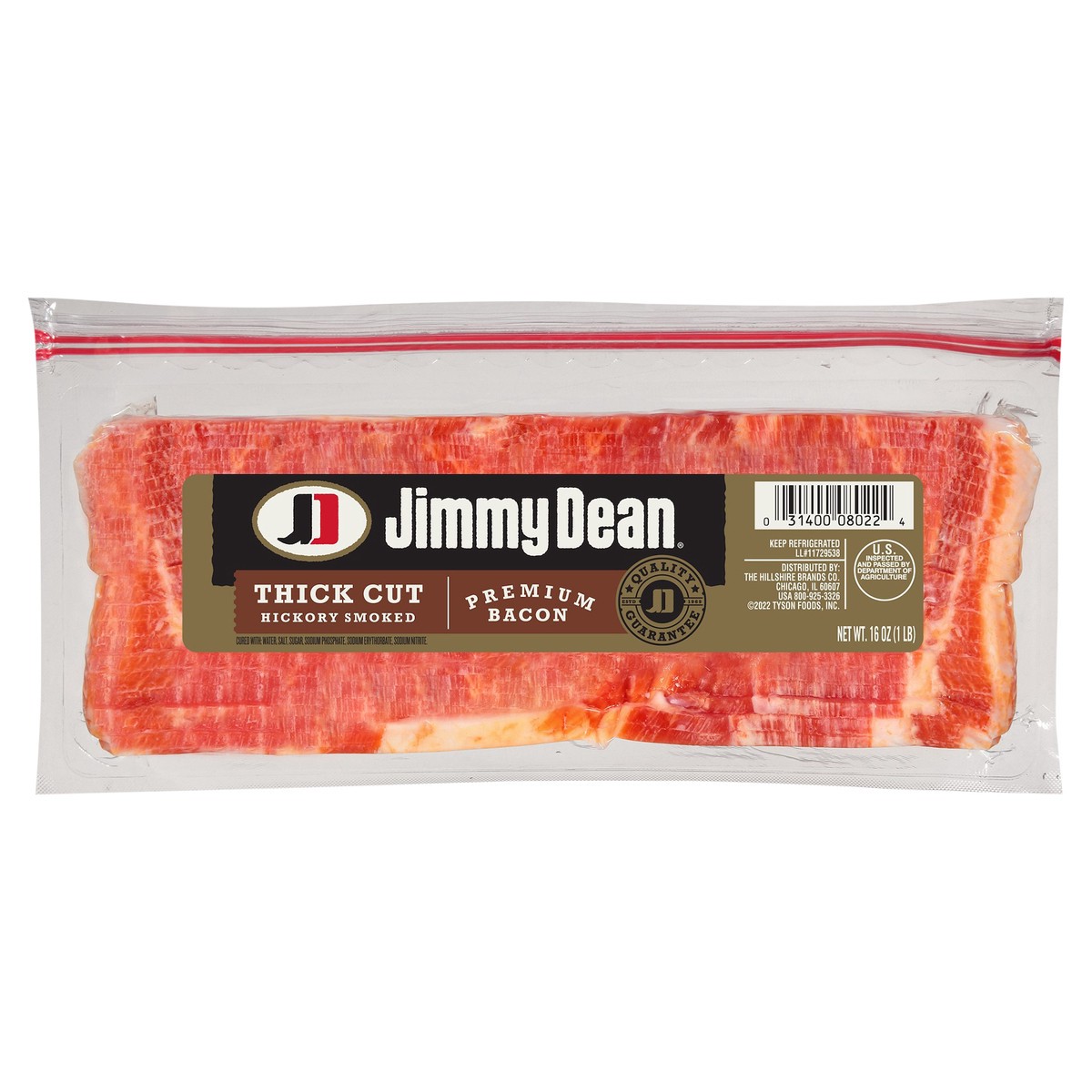 slide 3 of 4, Jimmy Dean Premium Hickory Smoked Thick Cut Bacon, 16 oz, 453.59 g