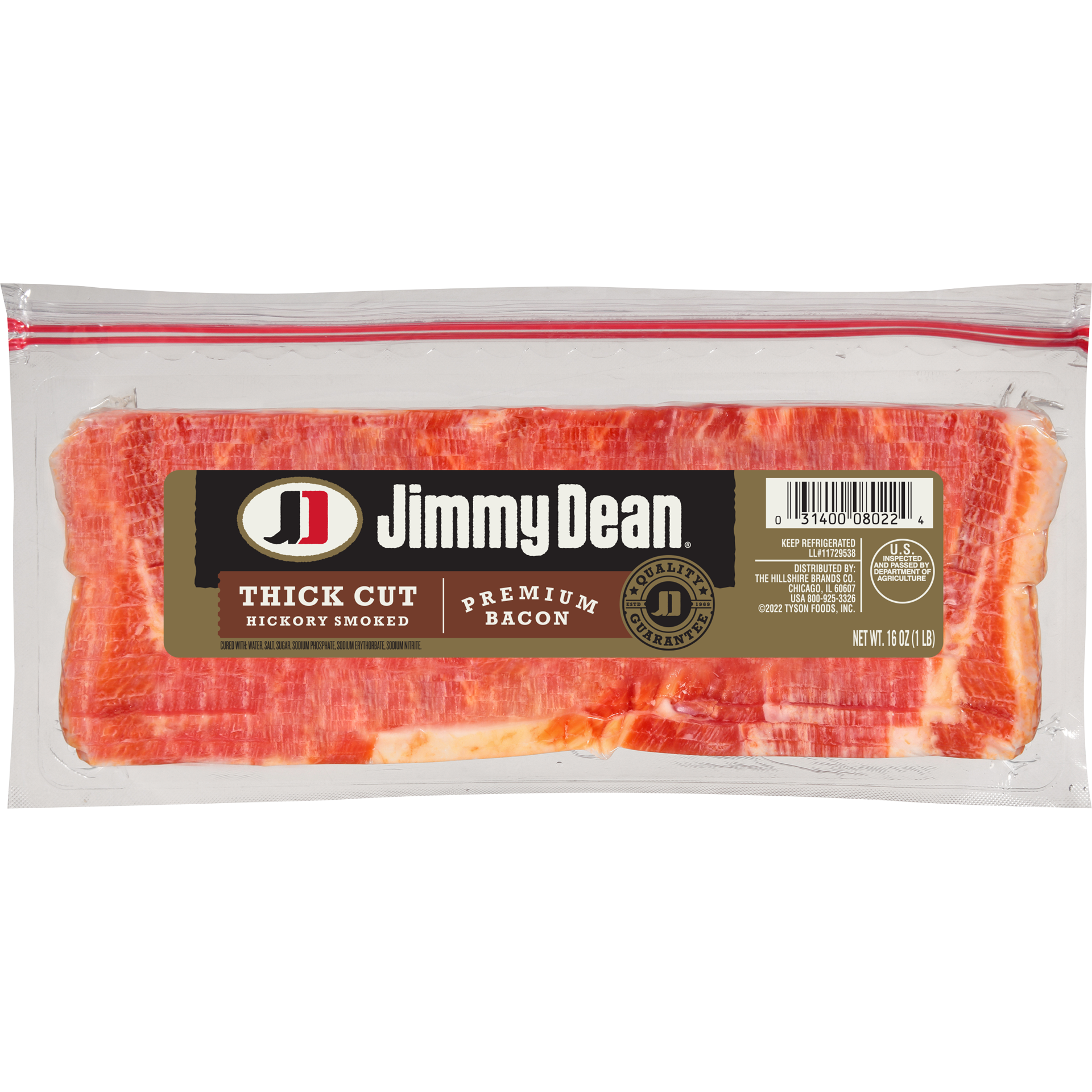 slide 1 of 4, Jimmy Dean Premium Hickory Smoked Thick Cut Bacon, 16 oz, 453.59 g