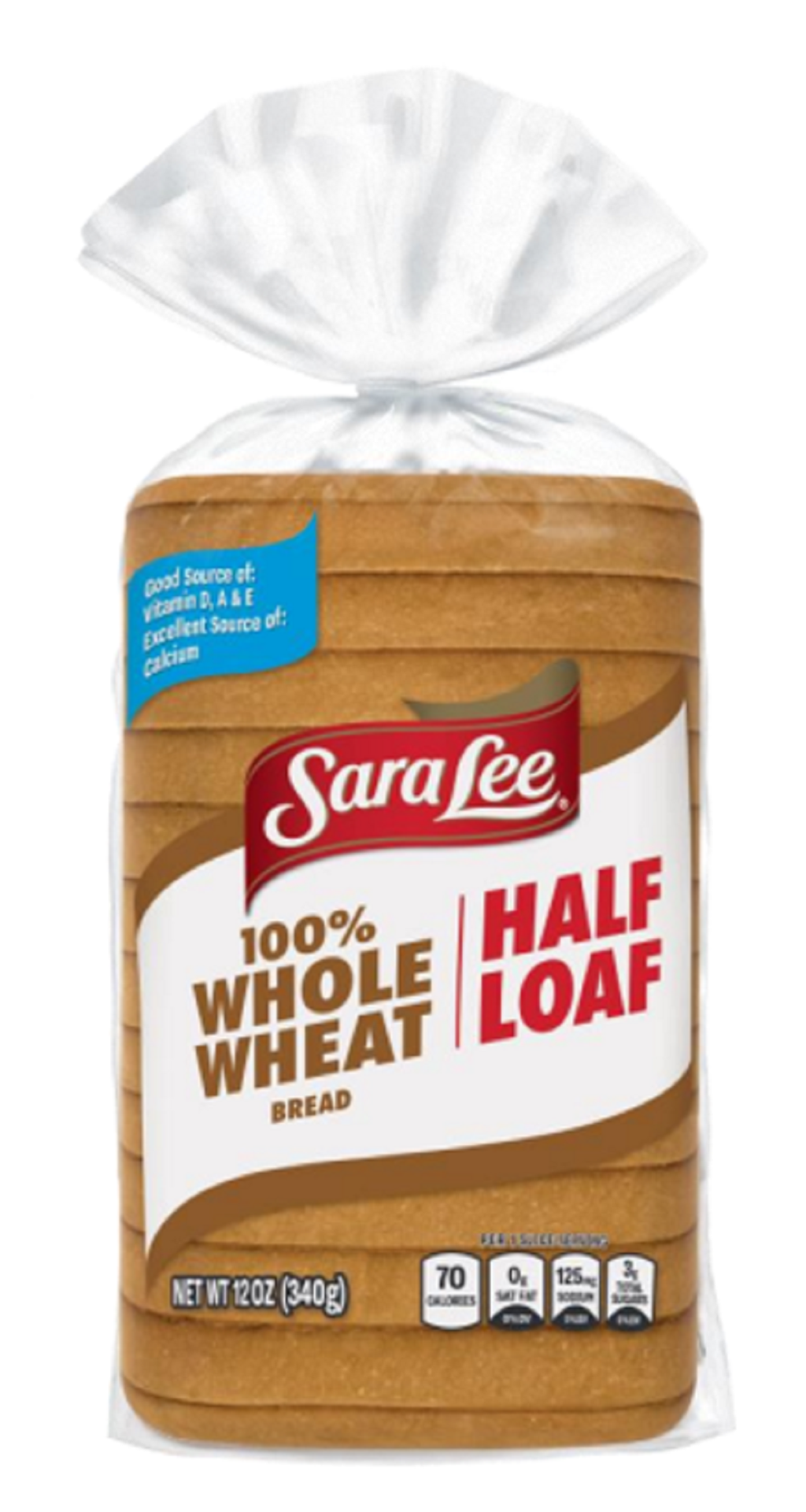 slide 1 of 1, Sara Lee 100% Whole Wheat Bread, Half Loaf, 12 oz, 12 oz