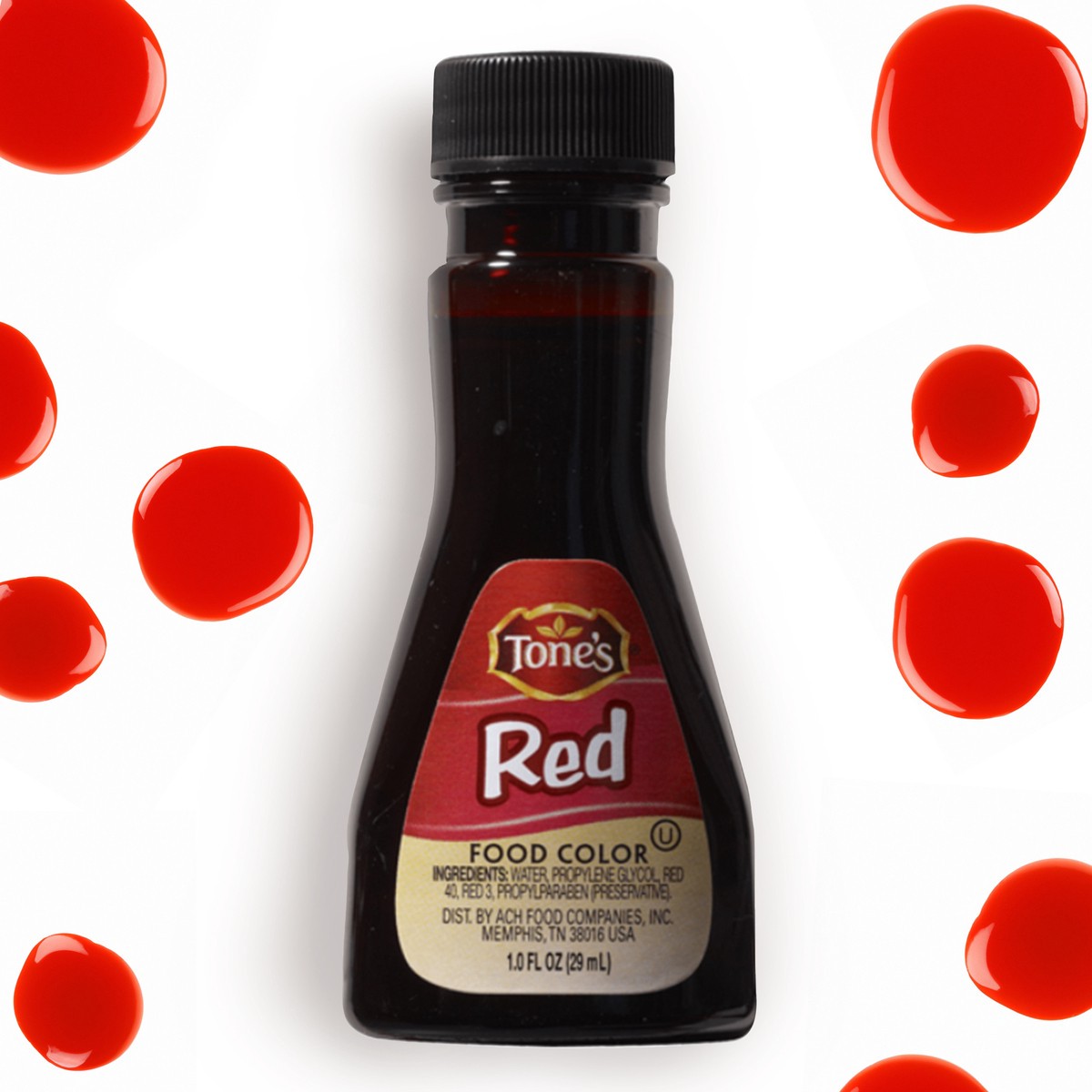 slide 1 of 8, Tone's Red Food Color, 1 fl oz, 1 fl oz