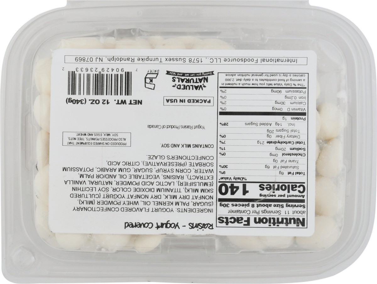 slide 13 of 14, Valued Naturals Yogurt Raisins 12 oz, 12 oz