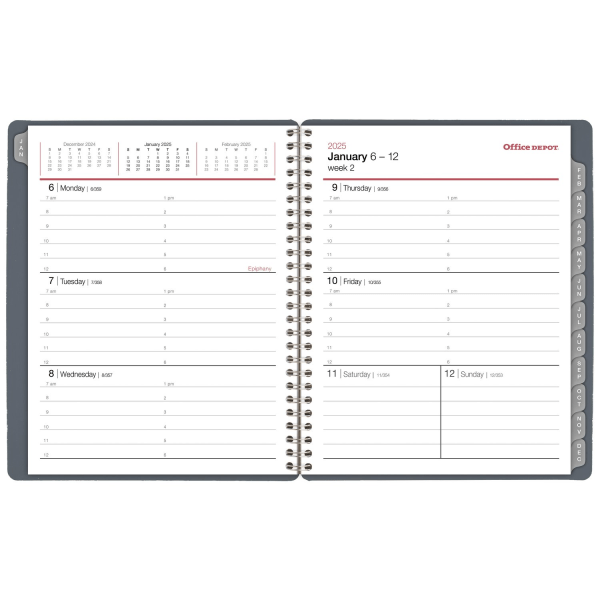 slide 4 of 6, Office Depot 2025 Office Depot Weekly/Monthly Appointment Book Planner, 7"" X 9"", Silver, January To December 2025, Od710930, 1 ct