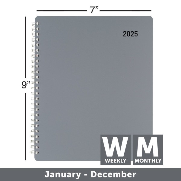 slide 5 of 6, Office Depot 2025 Office Depot Weekly/Monthly Appointment Book Planner, 7"" X 9"", Silver, January To December 2025, Od710930, 1 ct