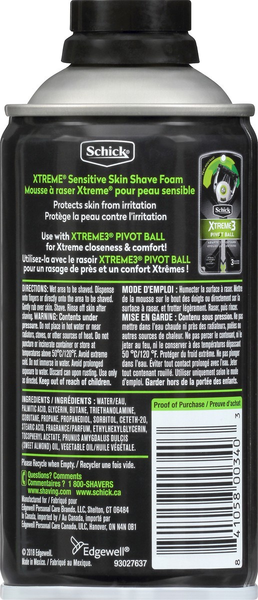 slide 4 of 12, Schick Xtreme Shave Foam 10 oz, 10 oz