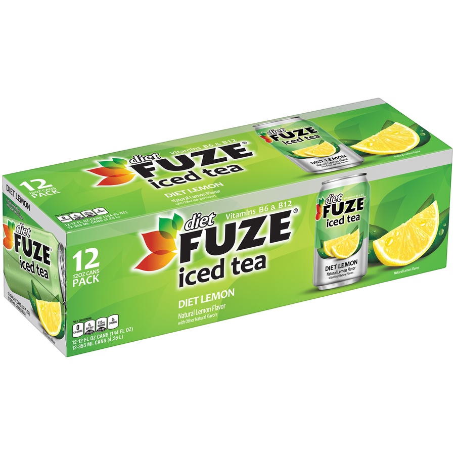 slide 8 of 9, Fuze Lemon Diet Iced Tea, 12 ct; 12 fl oz