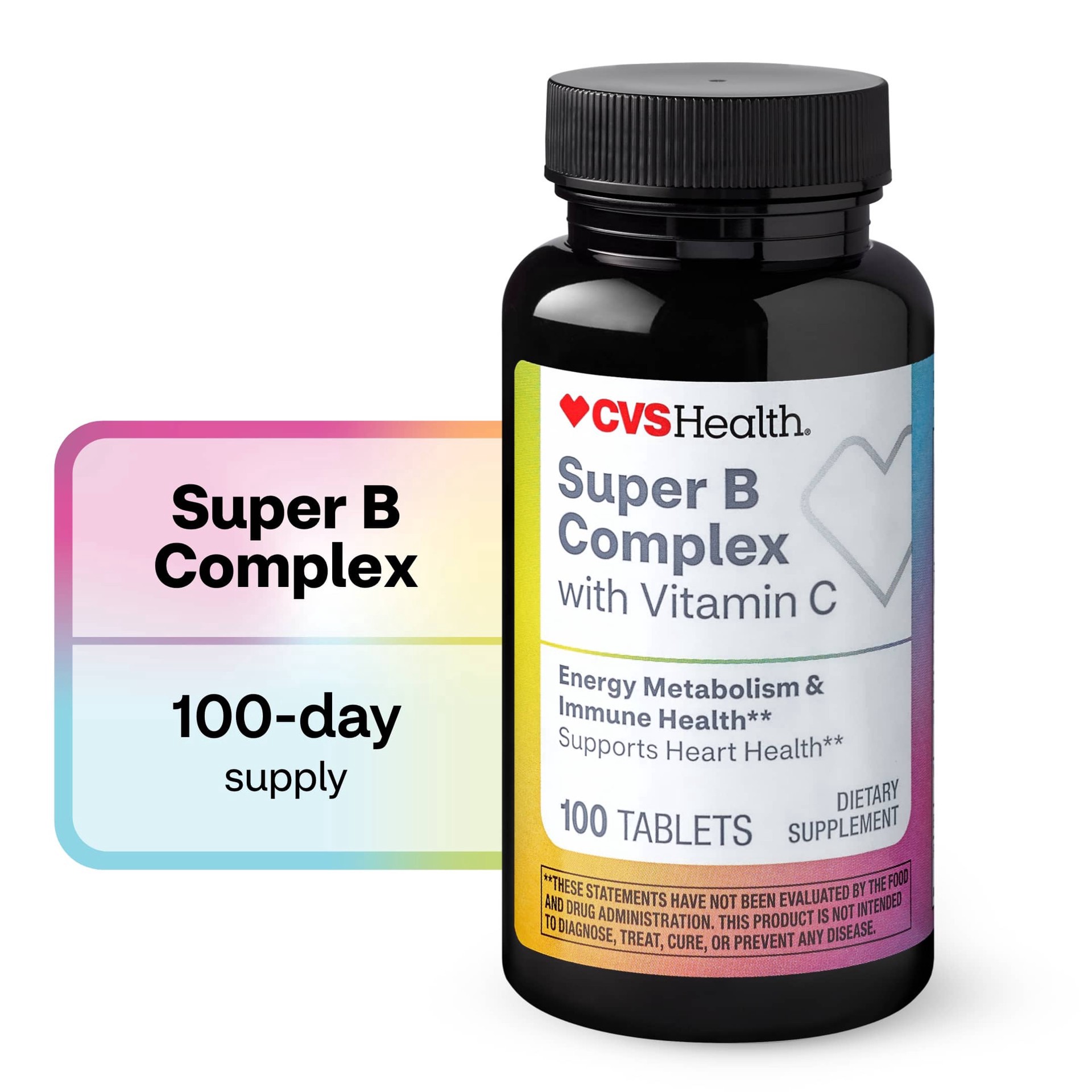 slide 1 of 1, CVS Health Super B Complex With Vitamin C Caplets, 100 Ct, 1 ct
