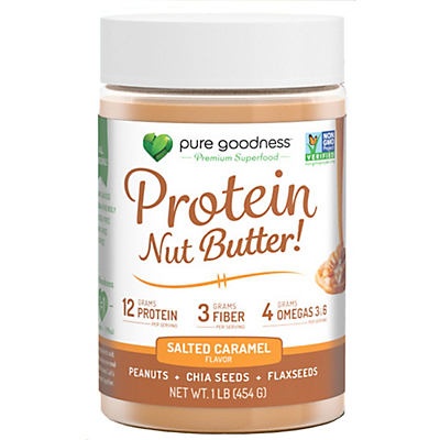 slide 1 of 1, Pure Goodness Protein Nut Butter Salted Caramel, 1 lb