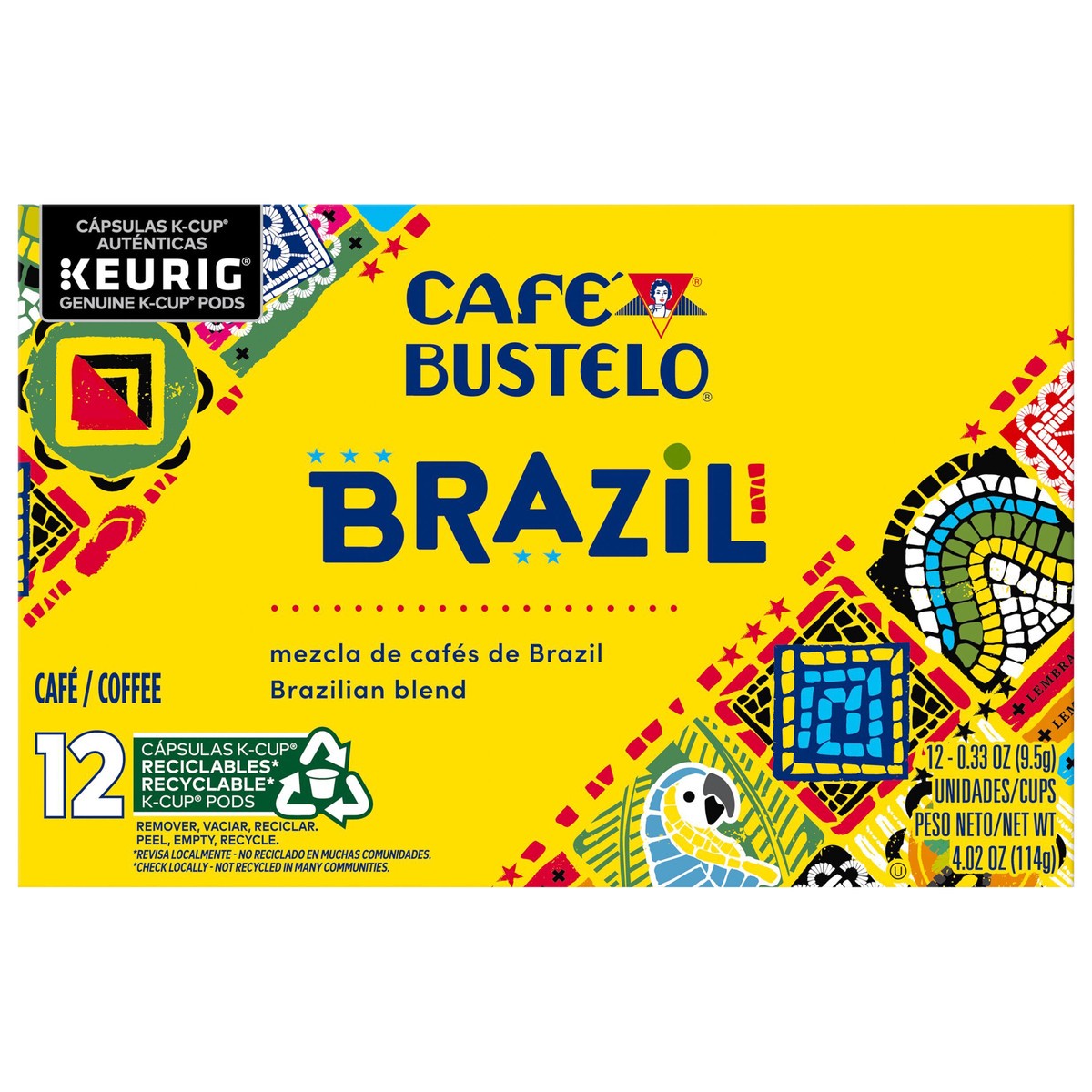 slide 1 of 10, Café Bustelo Coffee K-Cup Pods, Brazilian Blend, 12 ct
