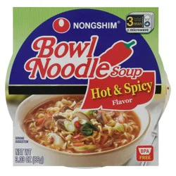 Nongshim Hot & Spicy Flavor Bowl Noodles 3.03 oz