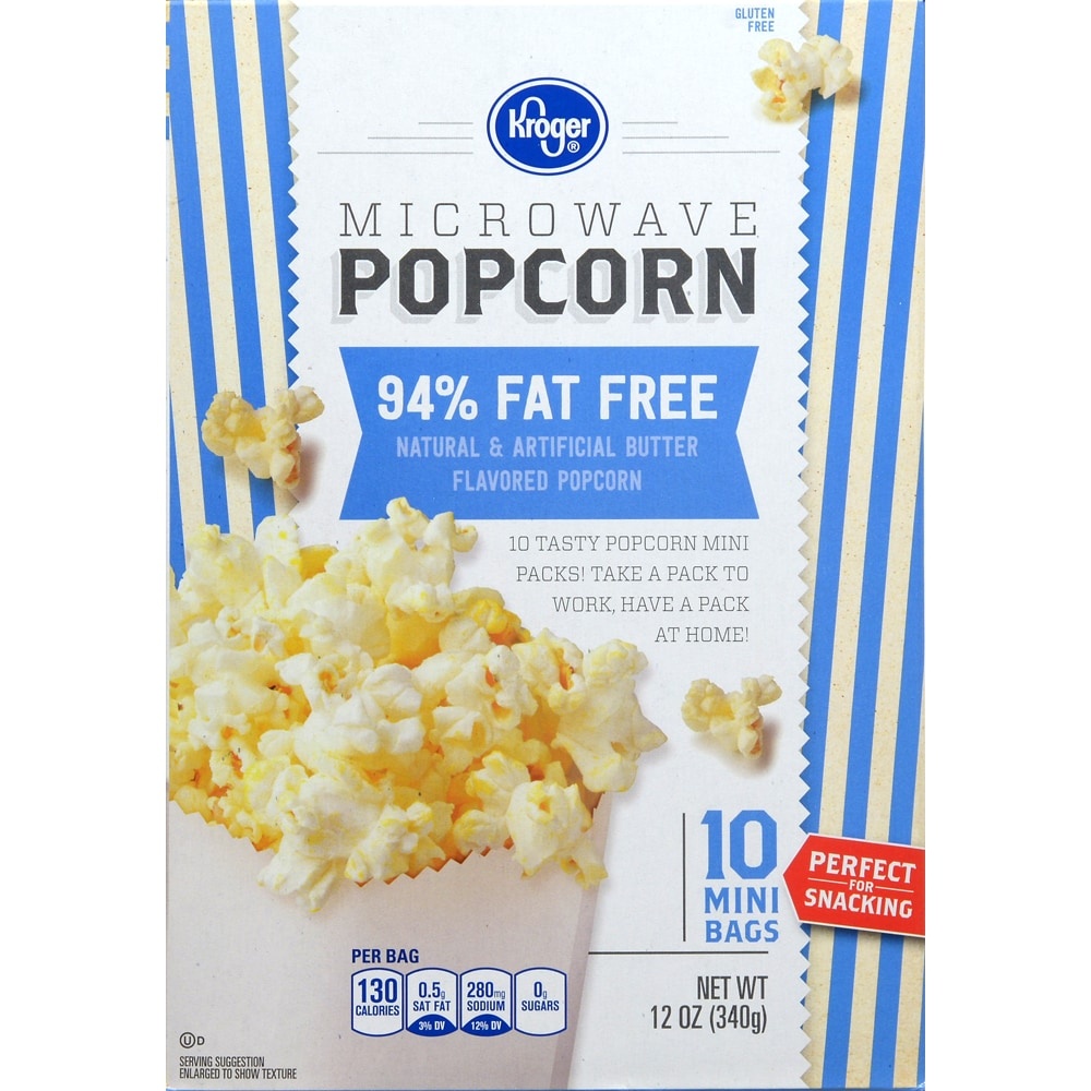 slide 1 of 1, Kroger94% Fat Free Microwave Popcorn Mini Bags, 12 oz