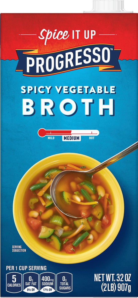 slide 6 of 9, Progresso Spicy Vegetable Broth 32 oz, 32 oz
