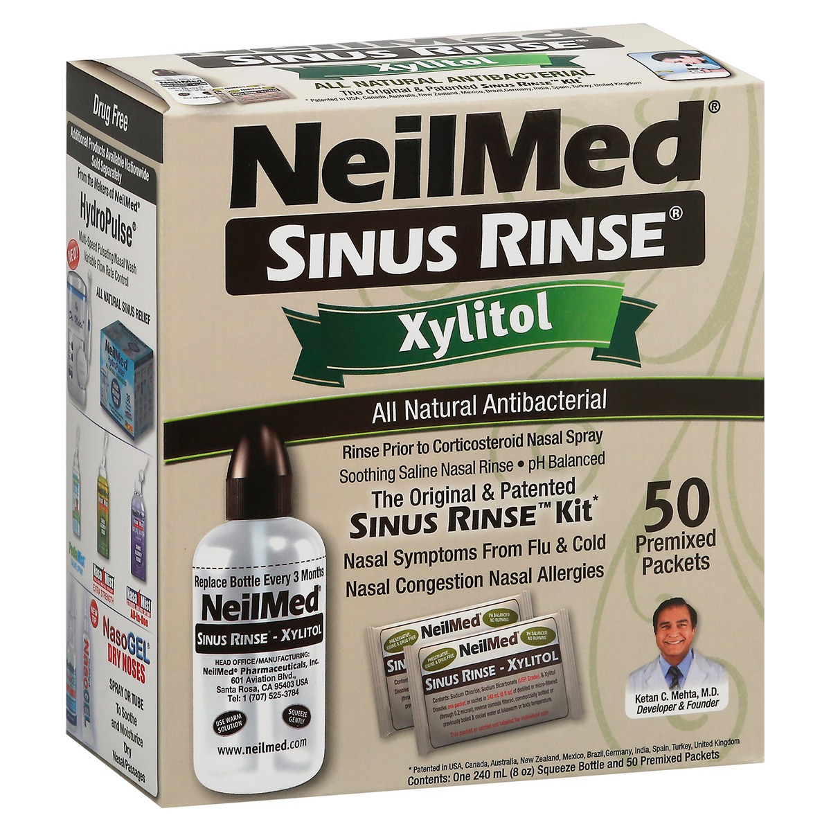 slide 8 of 8, NeilMed Sinus Rinse Xylitol Kit with Refill Packets, 1 ct