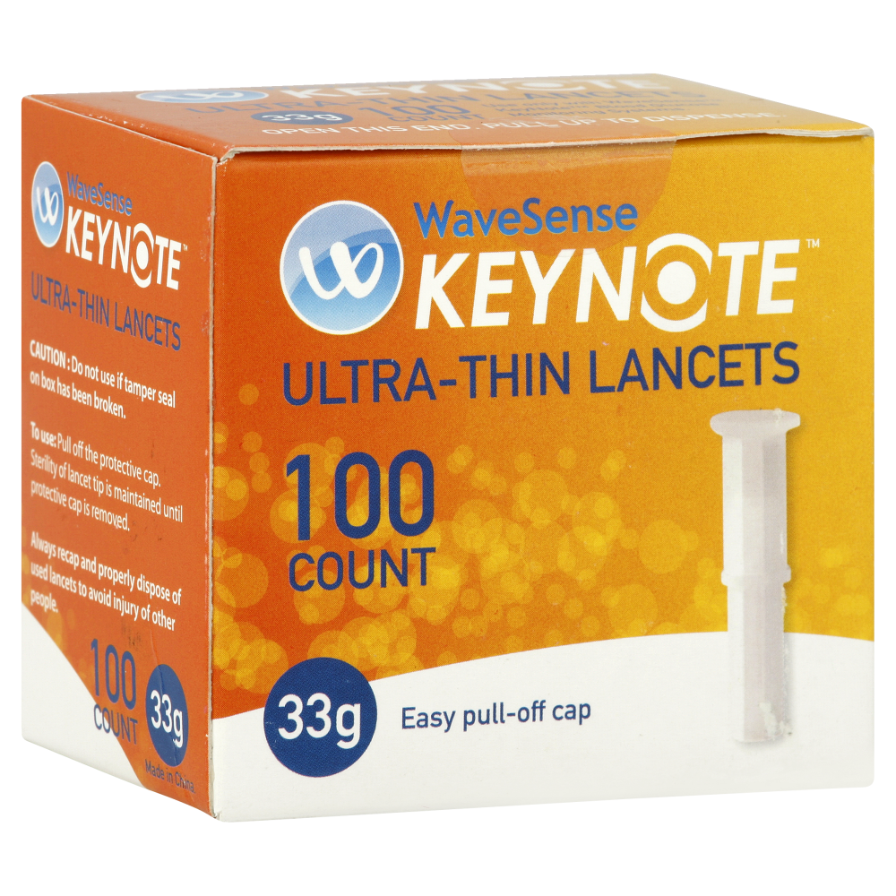 slide 1 of 1, WaveSense Keynote Ultra-Thin Lancets, 100 ct