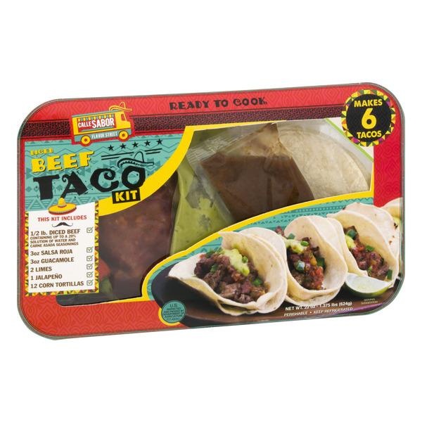 slide 1 of 1, Calle Sabor Flavor Street Beef Taco Kits, 22 oz