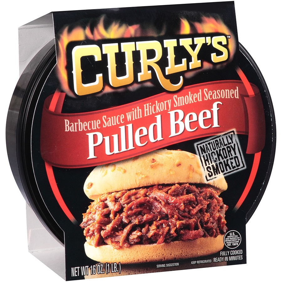 slide 2 of 3, Curly's Pulled Beef, 16 oz