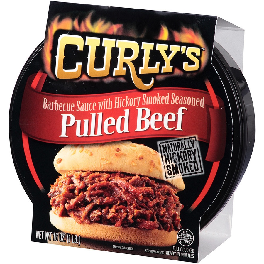 slide 3 of 3, Curly's Pulled Beef, 16 oz