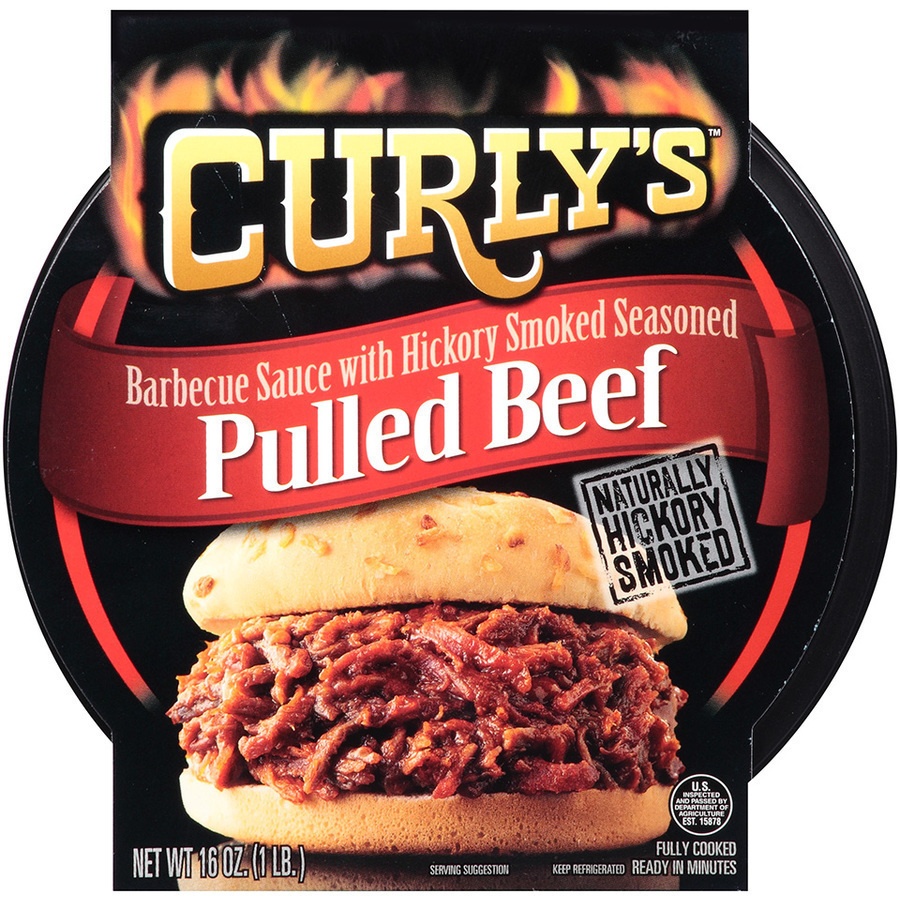 slide 1 of 3, Curly's Pulled Beef, 16 oz