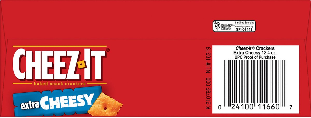 slide 3 of 7, Cheez-It Cheese Crackers, Baked Snack Crackers, Lunch Snacks, Extra Cheesy, 12.4oz Box, 1 Box, 12.4 oz