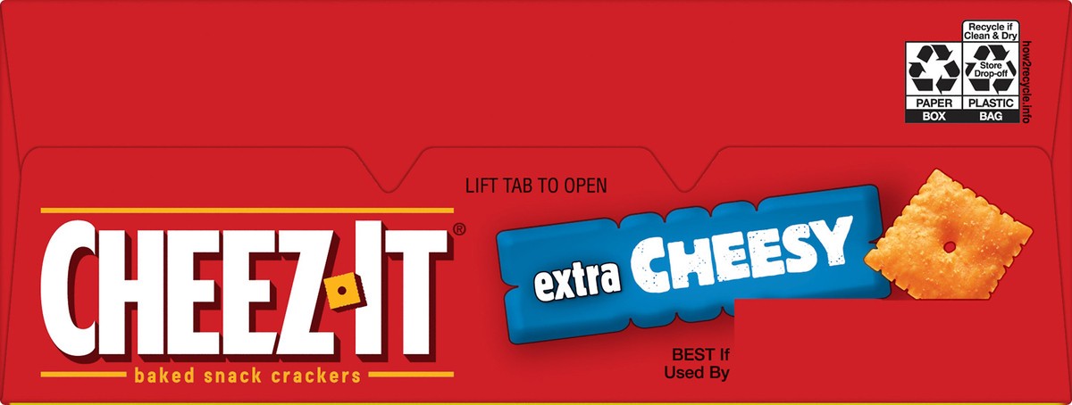 slide 6 of 7, Cheez-It Cheese Crackers, Baked Snack Crackers, Lunch Snacks, Extra Cheesy, 12.4oz Box, 1 Box, 12.4 oz