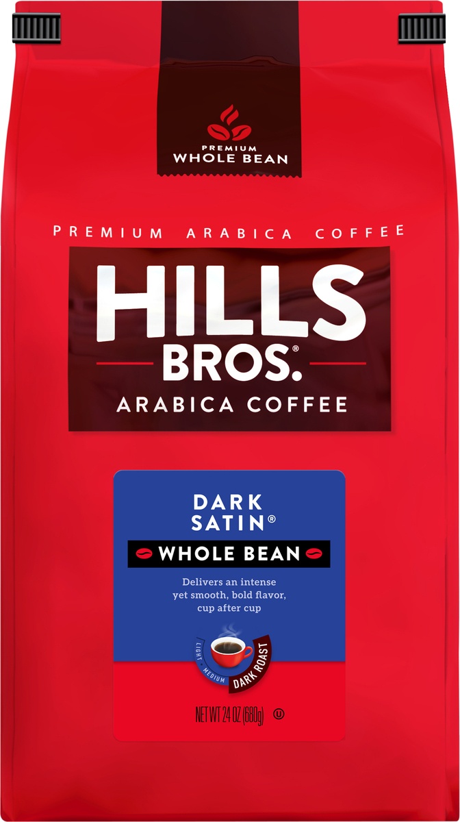 slide 6 of 8, Hills Bros. Whole Bean Dark Satin Coffee, 24 oz