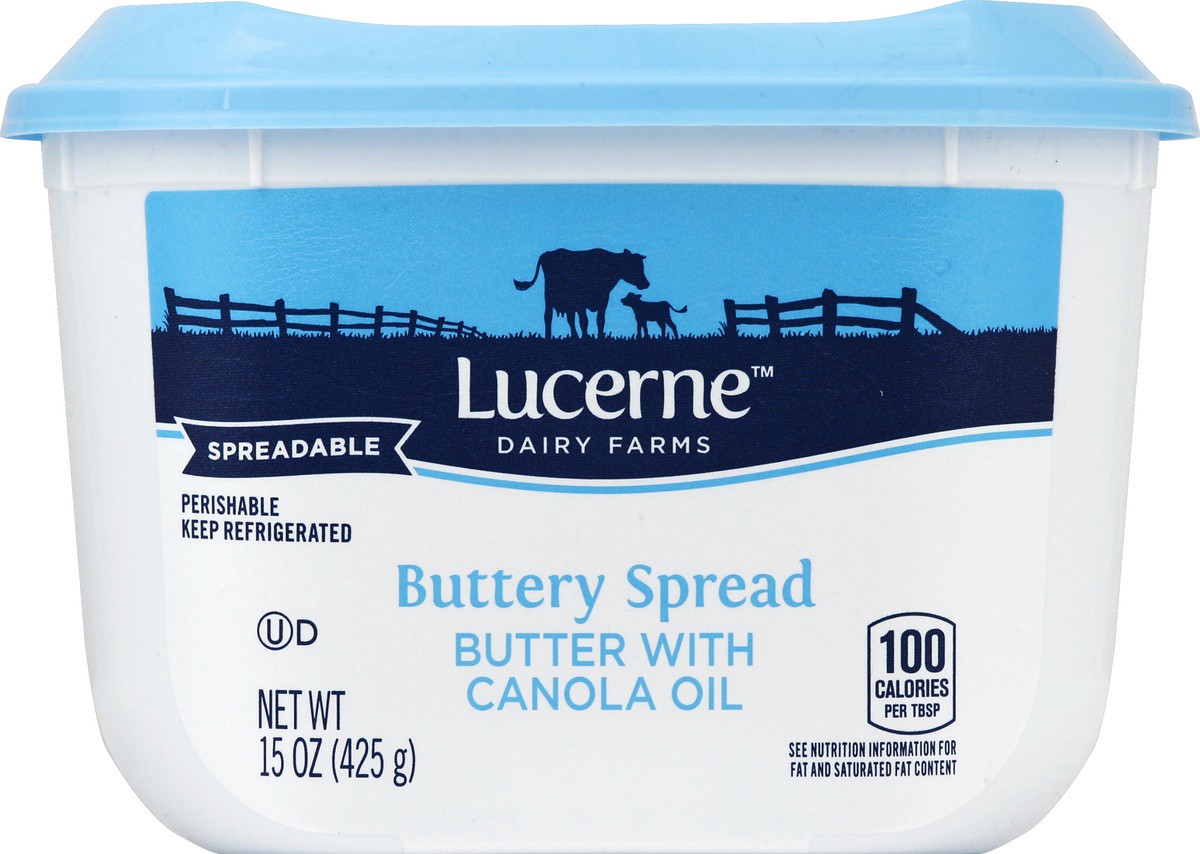 slide 2 of 4, Lucerne Dairy Farms Lucerne Butter Spreadable With Canola Oil - 15 Oz, 15.0 oz