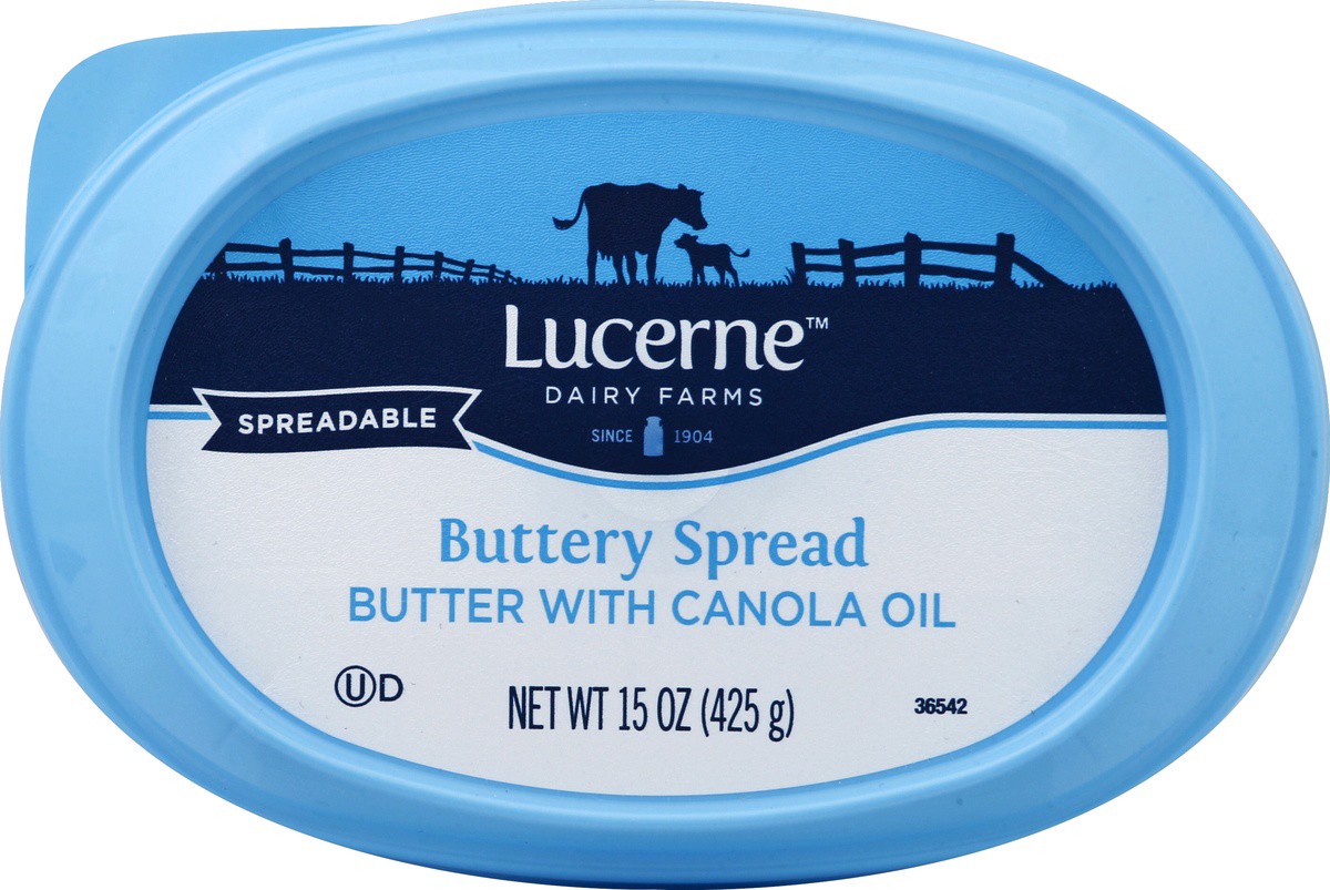 slide 4 of 4, Lucerne Dairy Farms Lucerne Butter Spreadable With Canola Oil - 15 Oz, 15.0 oz