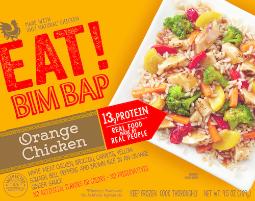 slide 1 of 1, Eat! Bim Bap Orange Chicken Frozen Entree, 9.5 oz