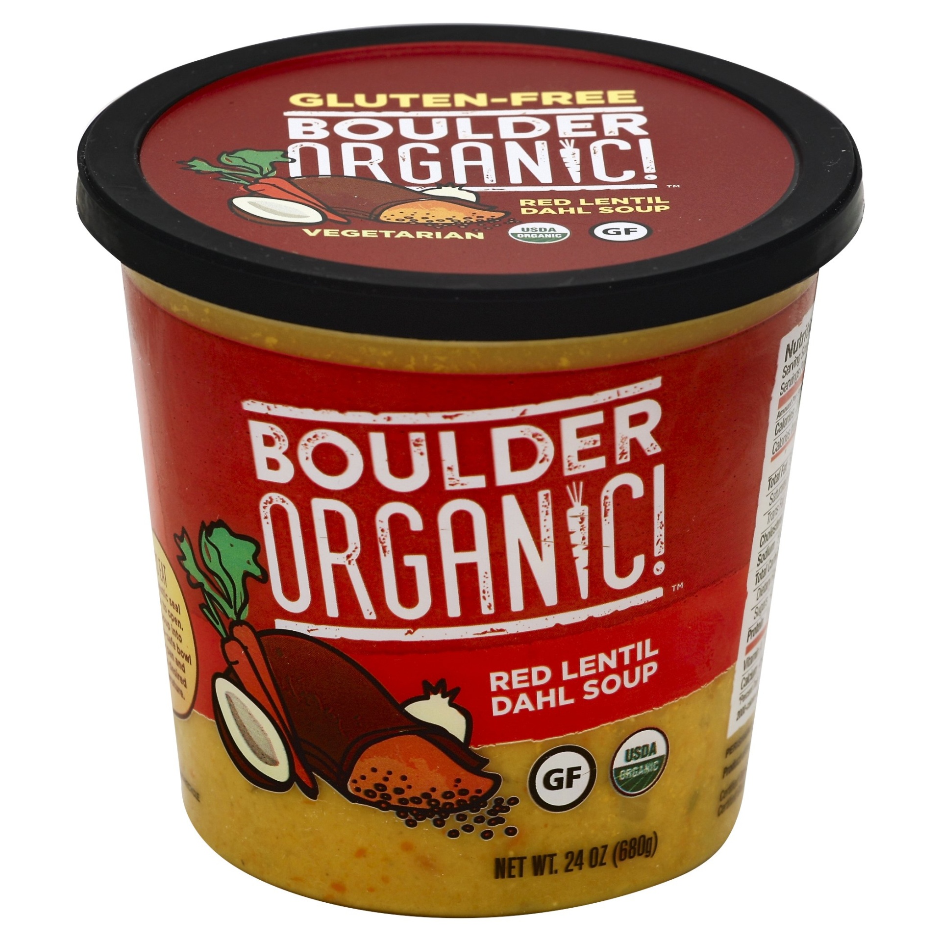slide 1 of 1, Boulder Organic Foods Lentil Red Dahl Soup, 24 oz