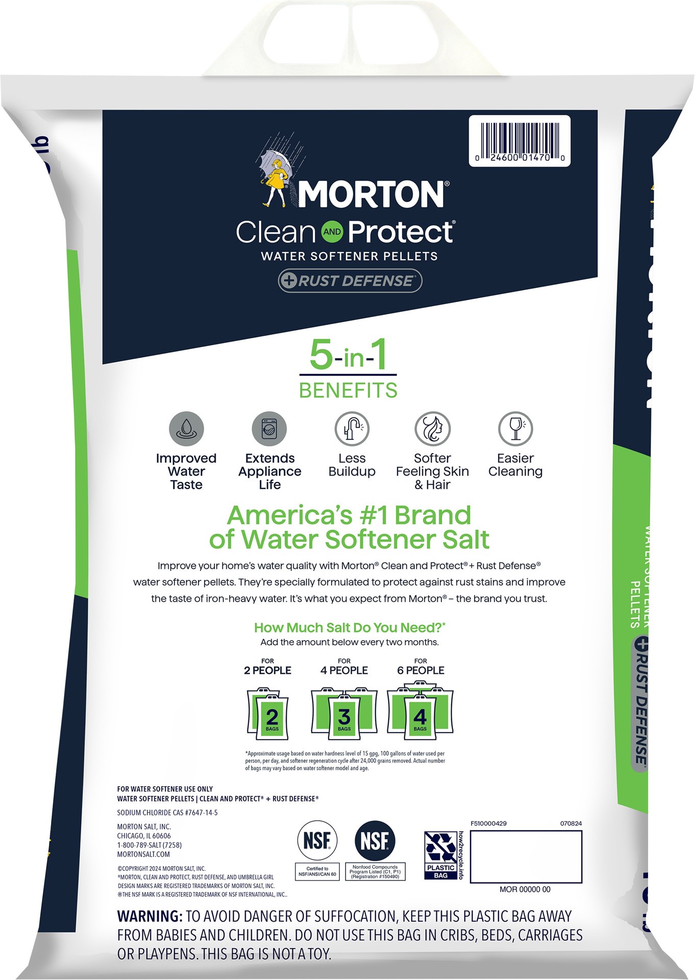 slide 5 of 6, Morton 40-lb Water Softener Salt Pellets with iron reduction, 1 ct