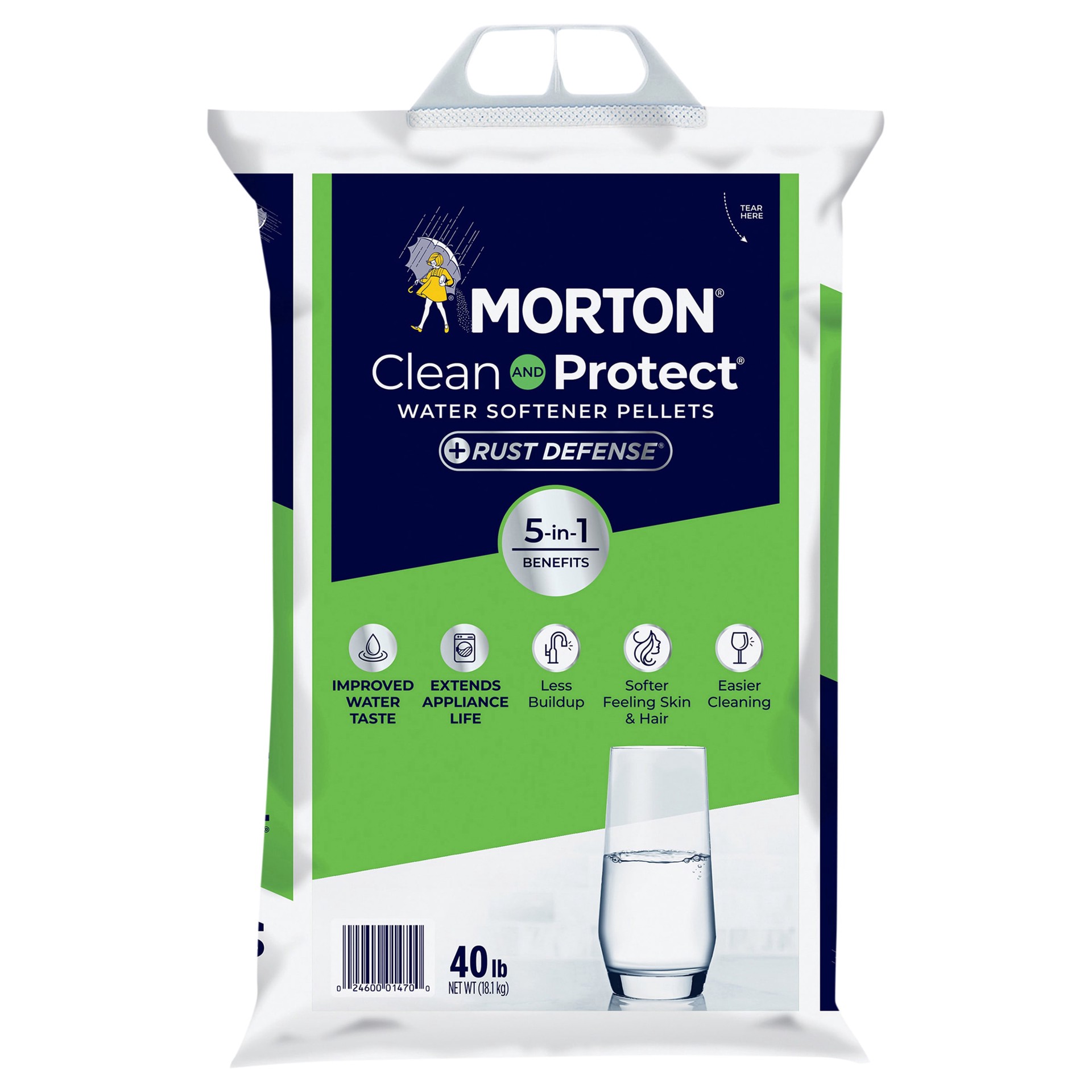 slide 1 of 6, Morton 40-lb Water Softener Salt Pellets with iron reduction, 1 ct